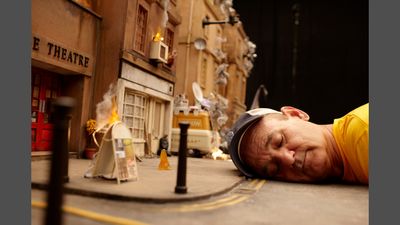 Is that Bill Murray lying on the pavement? Wait— is he a giant?