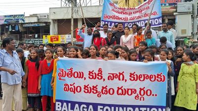 Students take out rally at Tekkali against Manipur violence