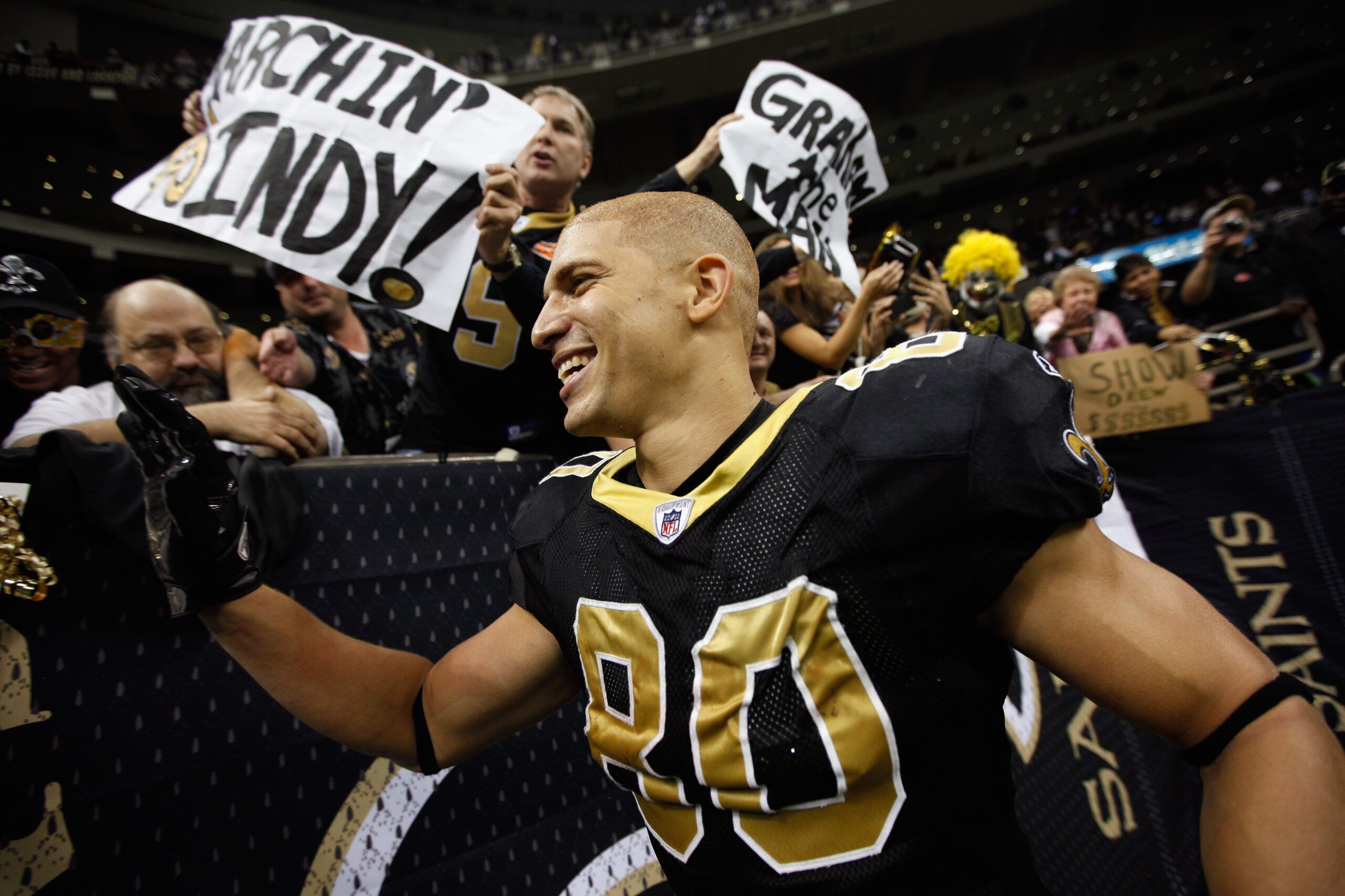 New Orleans Saints tight end Jimmy Graham finally makes it back home