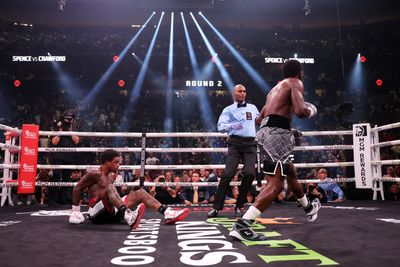 Video: Watch Terence Crawford knock down Errol Spence Jr. three times, finish in 9th to win undisputed title