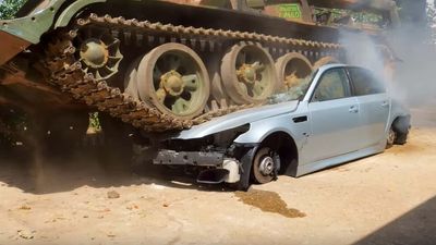 Watch An Old BMW M5 Get Obliterated By A Tank