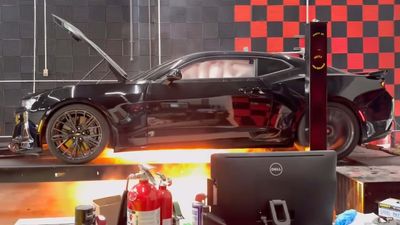 Chevy Camaro ZL1 With 800+ HP Bursts Into Flames During Dyno Test