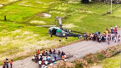 IAF helicopters kept ready for emergency response in flood-hit Warangal