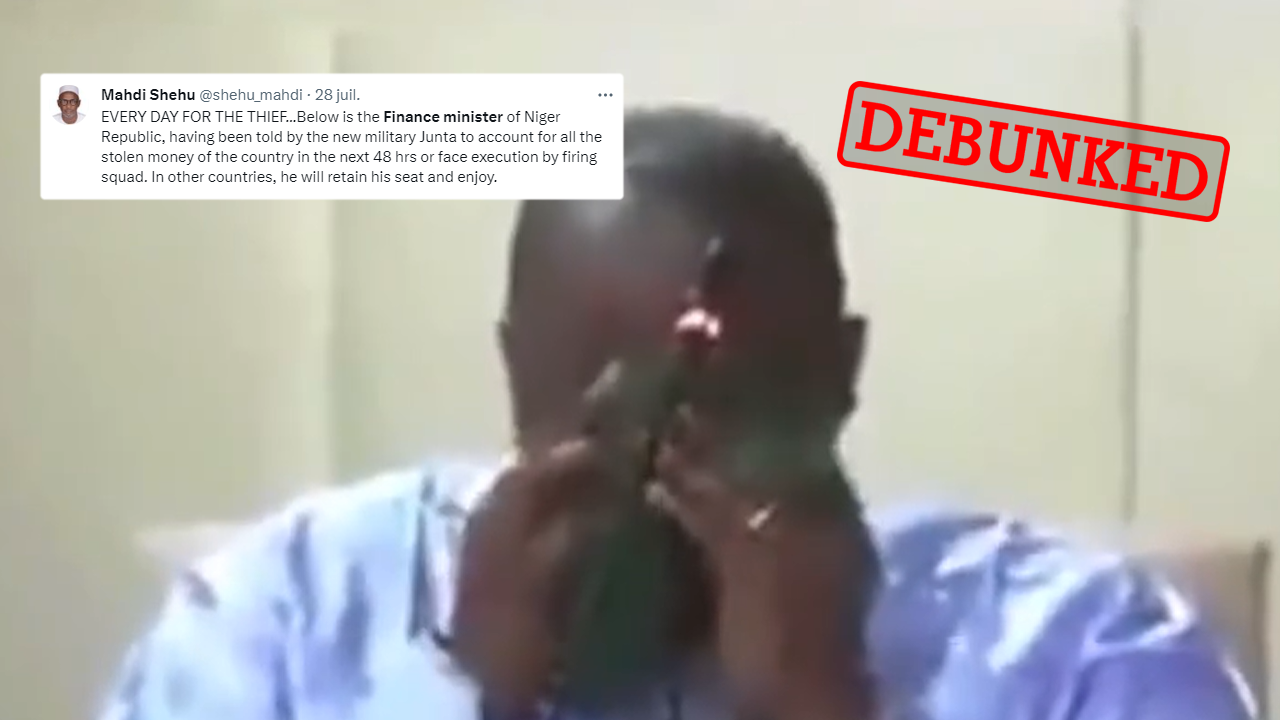Niger This video doesn't show the finance minister…