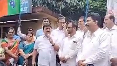 BJP MLA Araga Jnanendra makes objectionable comment on Congress president Mallikarjun Kharge during protest on Western Ghats