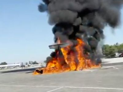 Two dead in fiery plane crash at Van Nuys Airport in Los Angeles