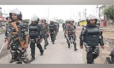 Haryana Violence: Paramilitary forces conduct flag march in Nuh amid curfew