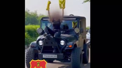 Punjab woman shoots video on bonnet of moving car; police issue warning, seize vehicle