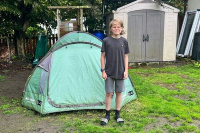Boy, 13, who has spent more than a year camping in garden aiming to beat record