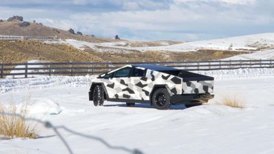 Tesla Cybertruck Winter Testing Continues With Mysterious “535” On The Body