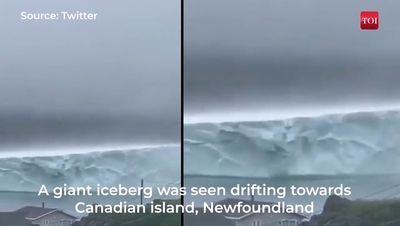 Giant iceberg drifts towards Newfoundland in eerie video