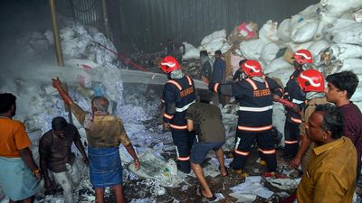 Fire breaks out at scrap shop