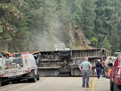 Bus filled with teen campers rolls over on winding Idaho highway, injuring 11