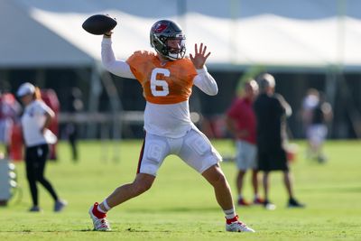 Baker Mayfield is struggling with interceptions in Buccaneers quarterback battle with Kyle Trask