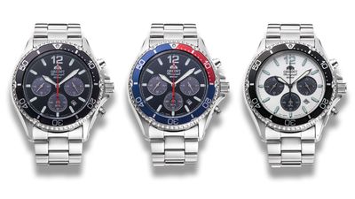 Orient adds solar-powered chronograph models to Mako Diver series
