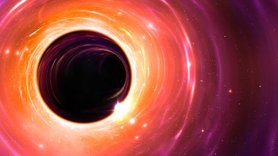 Could a black hole devour the universe?