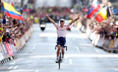 Mathieu van der Poel wins UCI World Championships after race hit by protestors