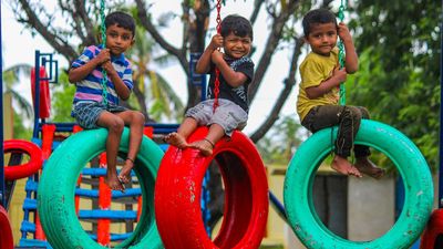 Watch | Creating playgrounds using recycled tyres and pipes