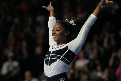 Simone Biles makes stunning gymnastics return after two-year break: ‘It means the world’