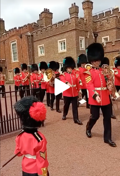 King’s Guard nods at young boy dressed in mini version of uniform during sweet moment