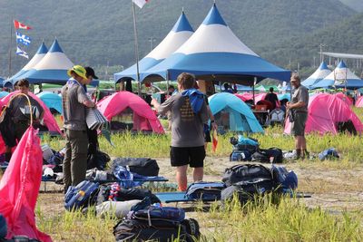 Father of 17-year-old British scout says conditions are ‘disgusting’ at South Korea jamboree campsite