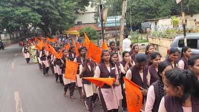 Students take out protest march seeking action against defamatory social media posts