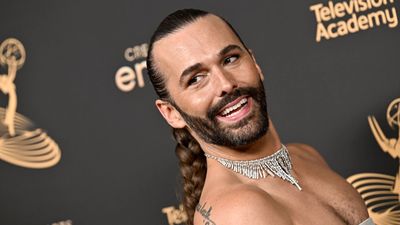 Jonathan Van Ness’s stylish living room is simultaneously cozy and modern