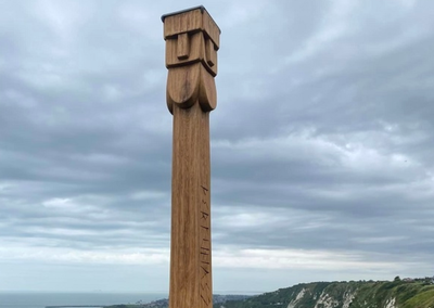 Mystery totem pole appears from nowhere on clifftop overnight
