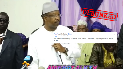 No, this video is not of an African leader condemning the ECOWAS bloc's Niger response