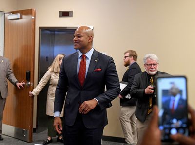 Maryland Governor Wes Moore visits Commanders training camp