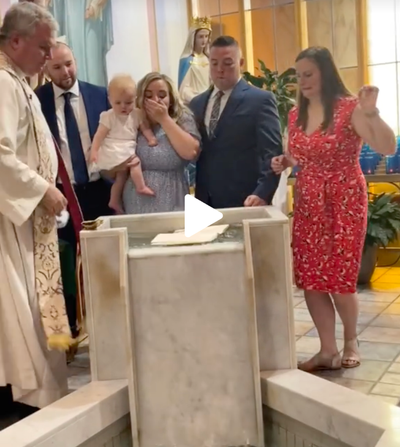 Baby’s baptism goes wrong in mother’s viral video