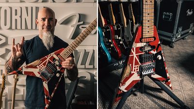 “The Franken V is literally a dream come true. It’s the best guitar I’ve ever had”: Scott Ian always wanted a V-shaped version of Eddie Van Halen’s Frankenstein – and Jackson made it a jaw-dropping reality
