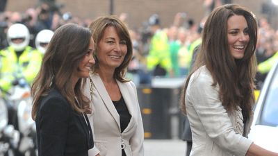 In a rare style moment, Carole, Pippa, and Kate Middleton matched in chic black and beige outfits