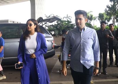 Raghav Chadha, Parineeti Chopra twin in blue as duo papped at airport