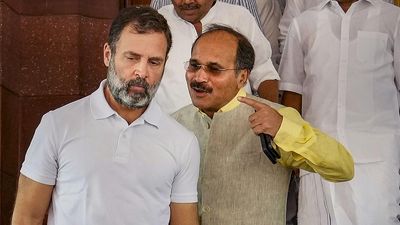 Rahul Gandhi leads Opposition protest over suspension of LoP Adhir Ranjan Chowdhury