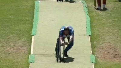 'Raging Rhino': Bowler hilariously demolishes stumps to effect run out in T10 match