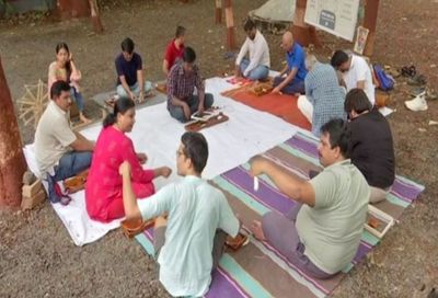 Young Gandhians in Pune offer free training in charkha spinning