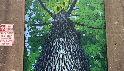 In Oak Park mural, Ken Reif’s towering tree takes centerstage because ‘I love trees and nature’