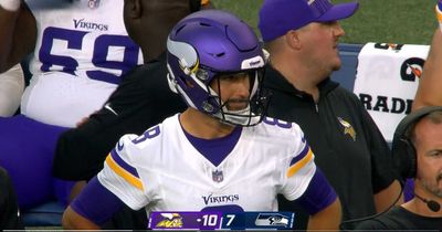 Kirk Cousins wearing a helmet but no pads on the sidelines of a preseason game led to so many jokes