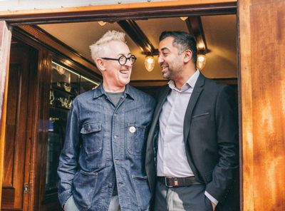 Alan Cumming and Humza Yousaf all smiles as actor films new series in Scotland
