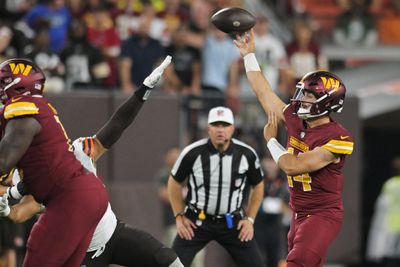 Commanders lead Browns 14-2 at halftime in preseason opener