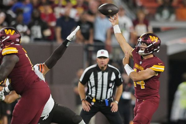 Washington Commanders safety Jartavius Martin defends during a preseason NFL  football game against the Cleveland Browns on Friday, Aug. 11, 2023, in  Cleveland. Washington won 17-15. (AP Photo/David Richard Stock Photo - Alamy