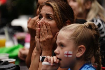 Nervous fans cheer on England in World Cup quarter-finals