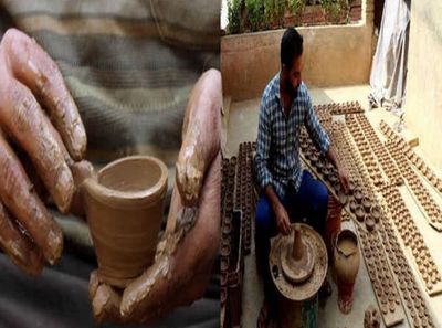 Glowing tribute: Kashmir's potter Umar prepares 10,000 oil lamps for Independence Day