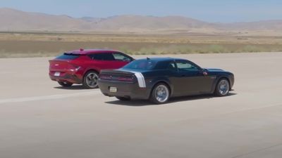 Dodge Challenger Black Ghost Takes On Kia EV6 GT In ICE Vs. EV U-Drag Race