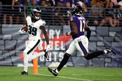 WATCH: Eagles’ rookie CB Eli Ricks with the pick-6 off Ravens QB Anthony Brown