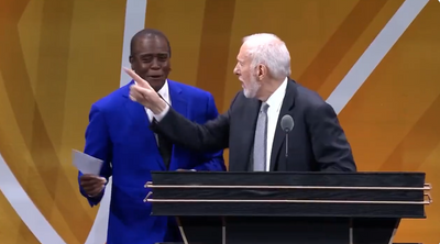 Gregg Popovich’s reaction to almost getting played off the stage during his Basketball Hall of Fame speech was priceless