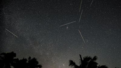 Astrophotographer from city snap photos of the Perseid meteor shower