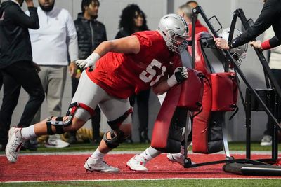 Ohio State freshman Luke Montgomery sheds black stripe