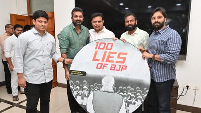 Booklet on ‘100 Lies of BJP’ released by BRS working president K.T. Rama Rao